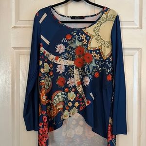 4/$20 Blue floral tunic